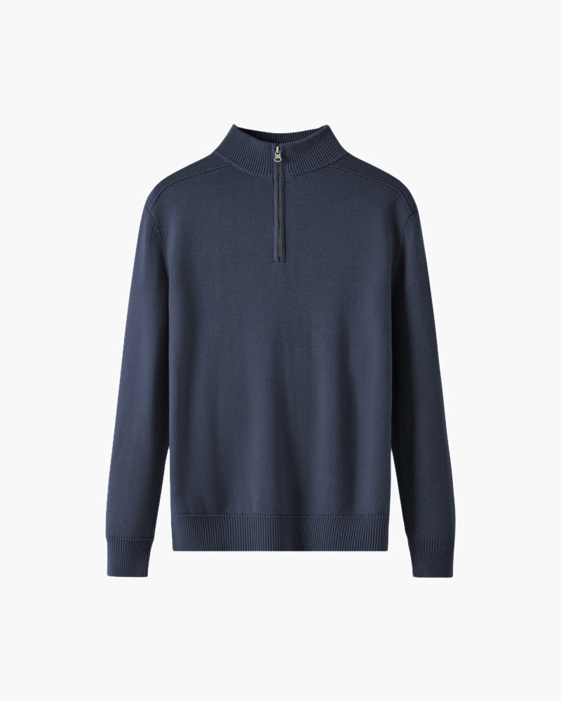 Philip – Herrenpullover mit Stehkragen und Half-Zip