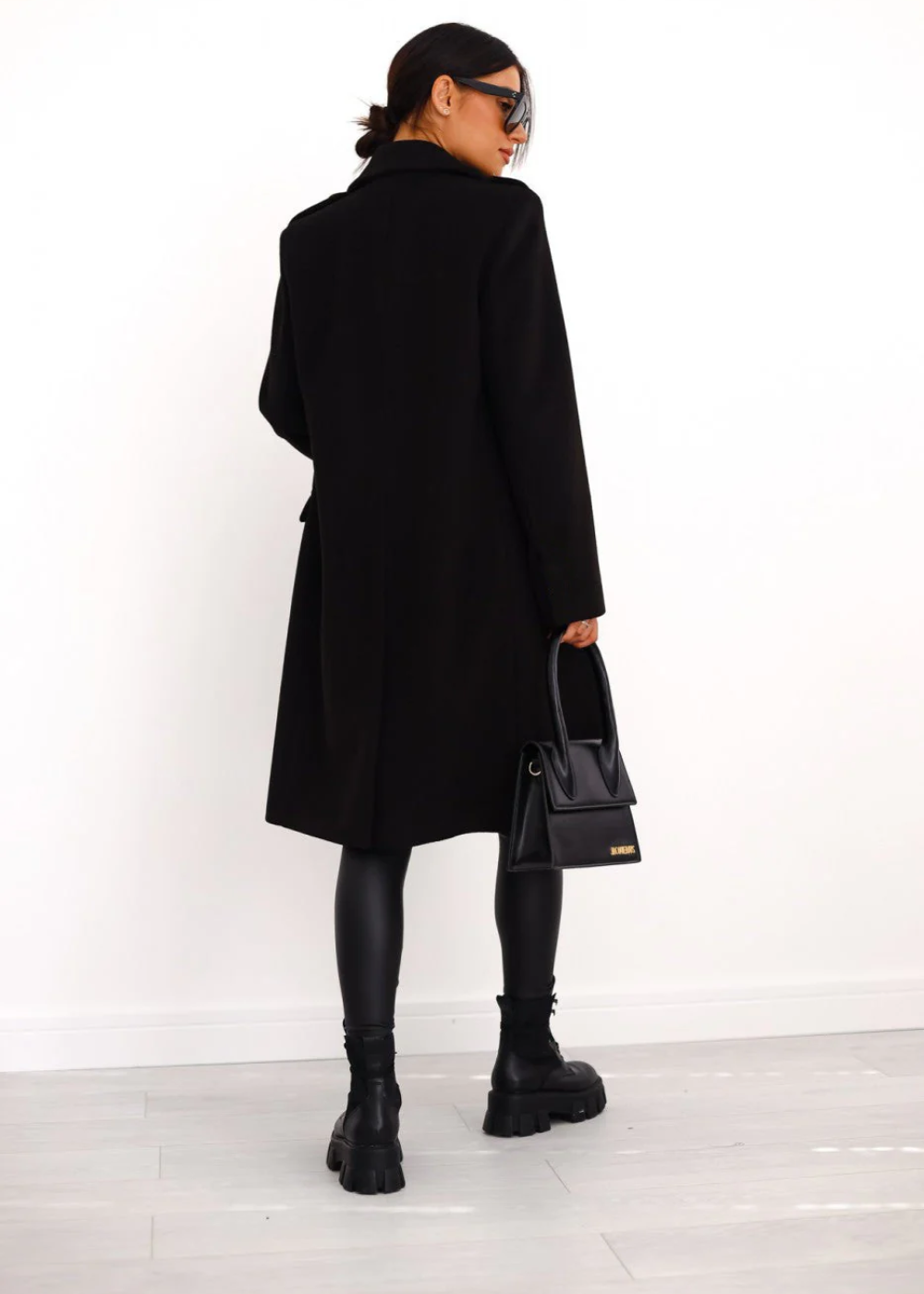 Claudine – Trenchcoat Damen Lang, Schwarze Jacke