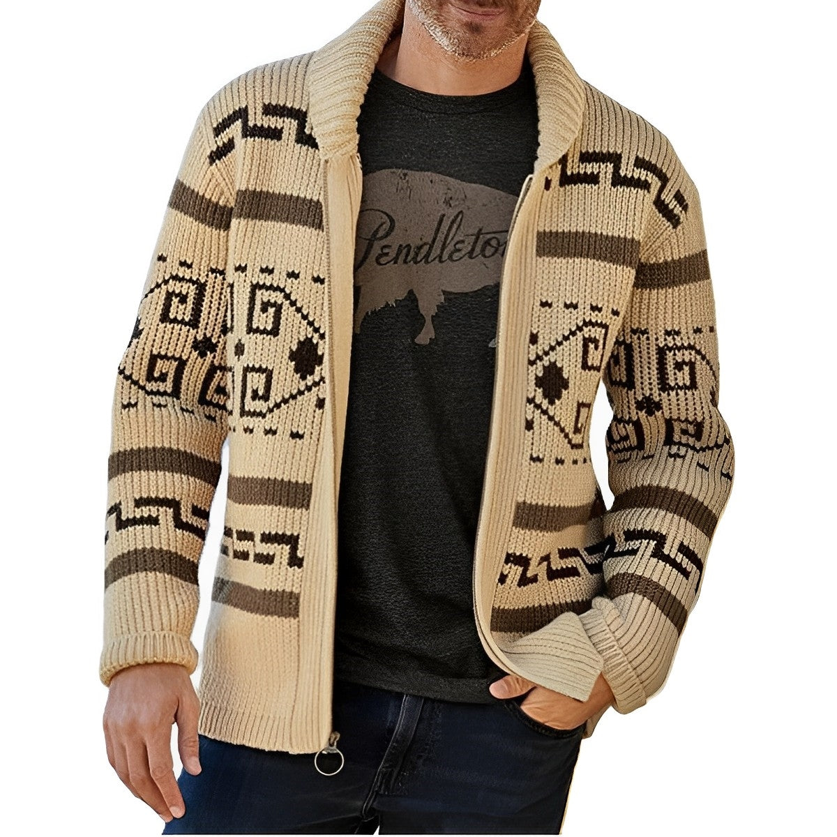 Darius – Vintage Winter-Strickjacke Für Männer