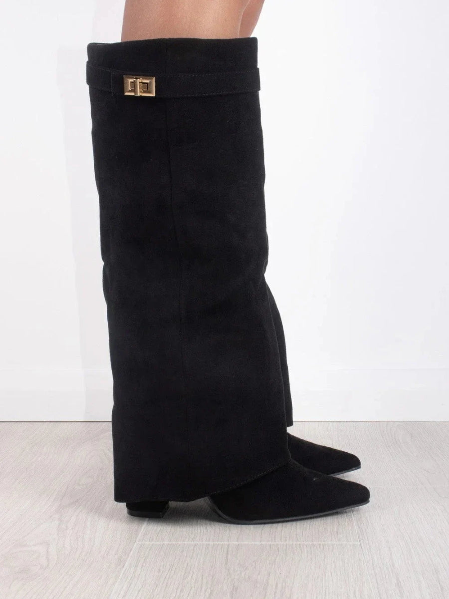 Olga – Elegante Damenstiefel Mit Goldenen Akzenten