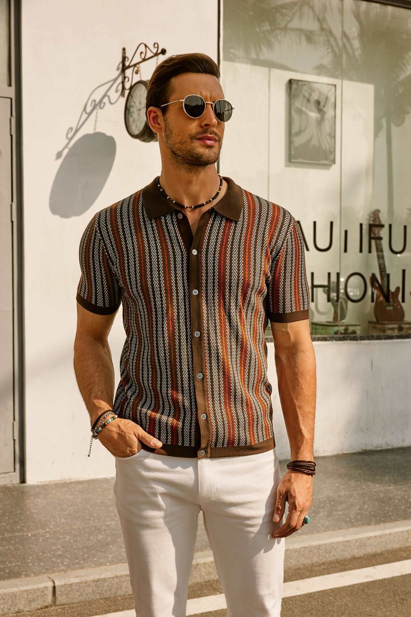 Helge – Gestreiftes Poloshirt Herren Klassisch Lässig Sommer
