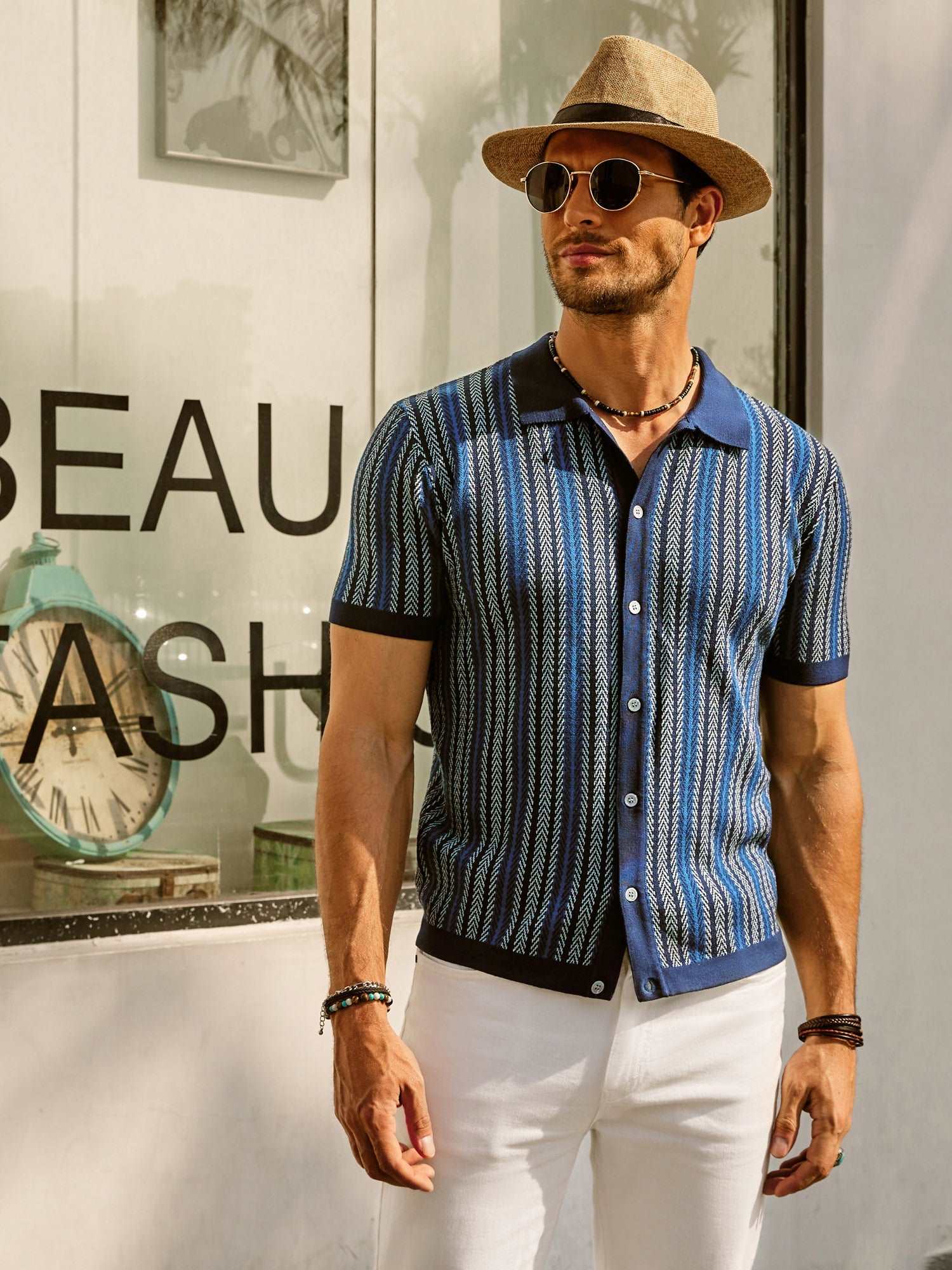 Helge – Gestreiftes Poloshirt Herren Klassisch Lässig Sommer