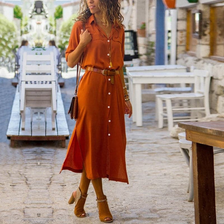 Birgit - Elegantes Sommerkleid mit Taillengürtel