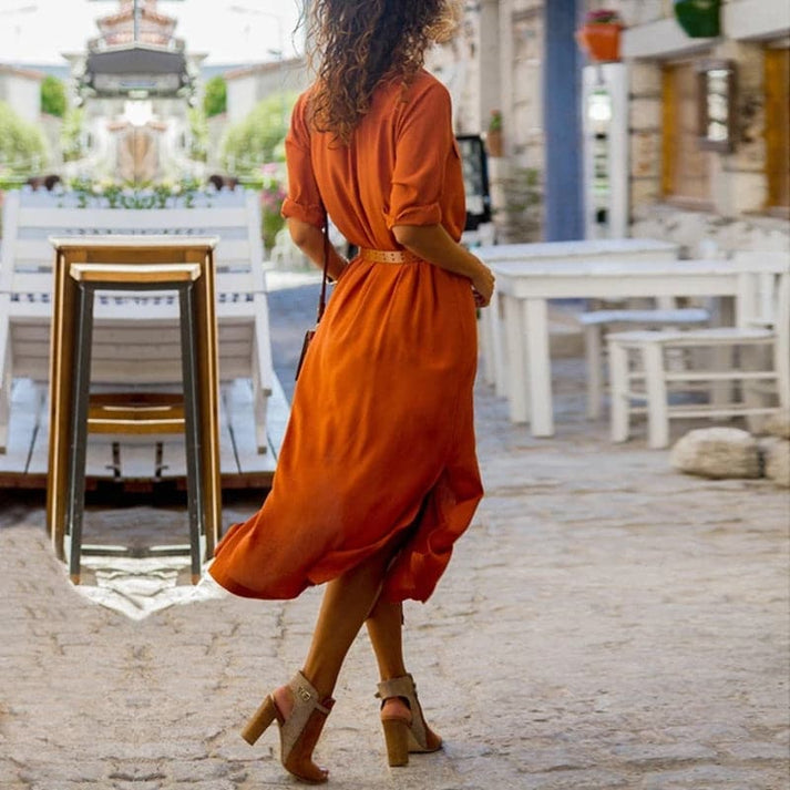 Birgit - Elegantes Sommerkleid mit Taillengürtel