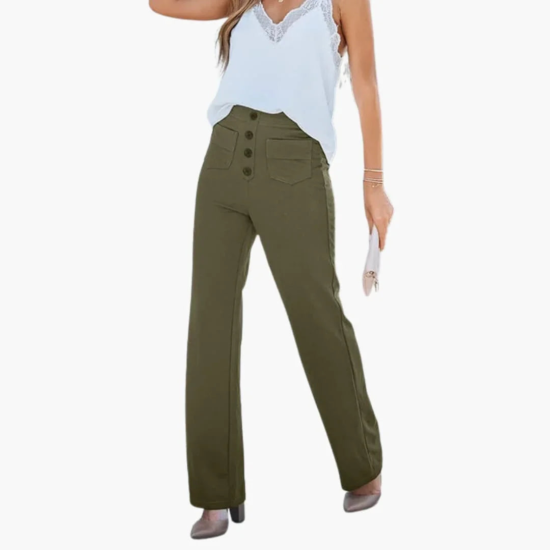 Marietta - Hohe Taille Stoffhose Damen Elegant