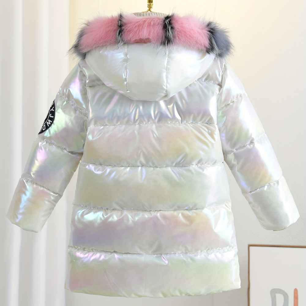 Fina - Mädchen Jacke Metallic Lila Mit Kapuze