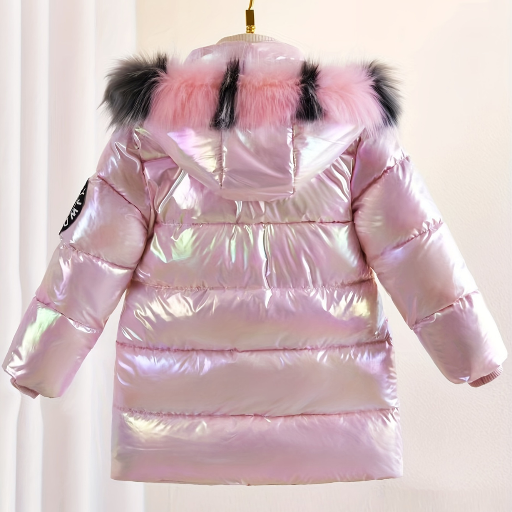 Fina - Mädchen Jacke Metallic Lila Mit Kapuze