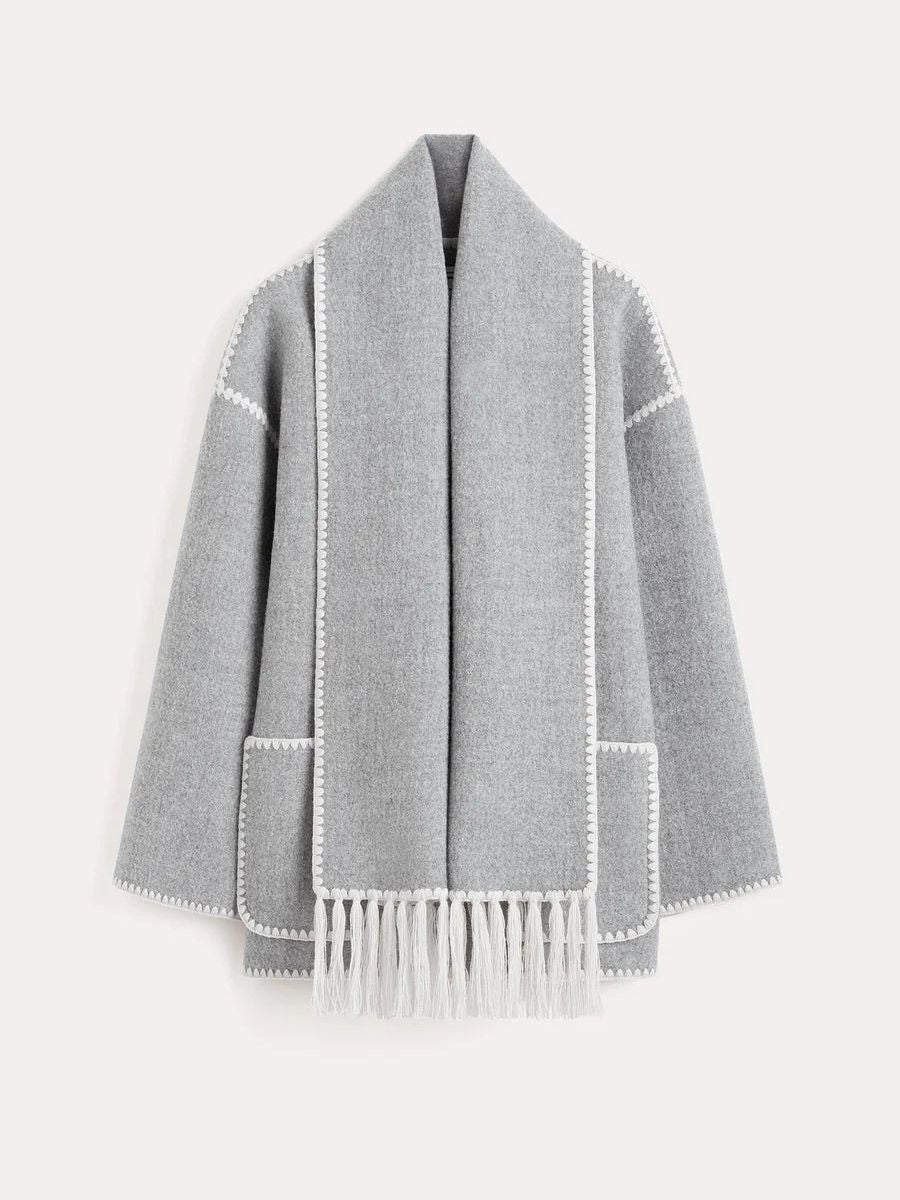 Beatrice – Warme Damen Jacke mit Schal Kragen