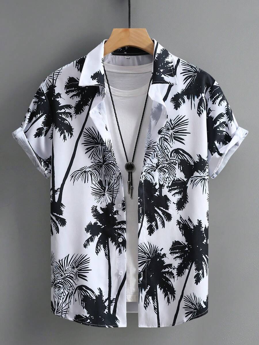 Benedikt – Herren Shirt Palmen Sommer Kurzarm Freizeit