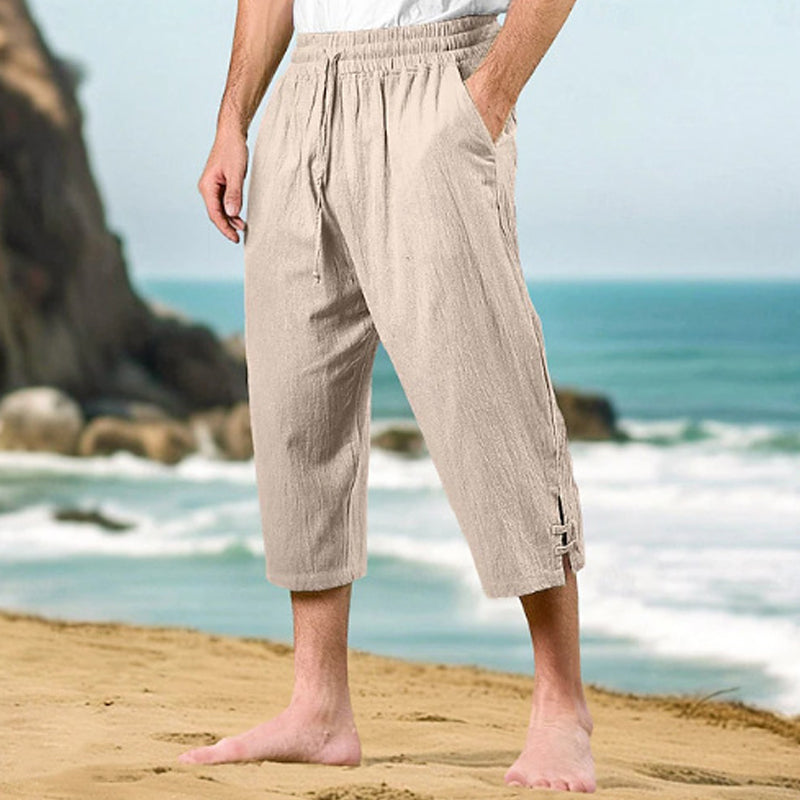 Emilio – 3/4 Freizeithose Herren Leinen Baumwolle Elastisch