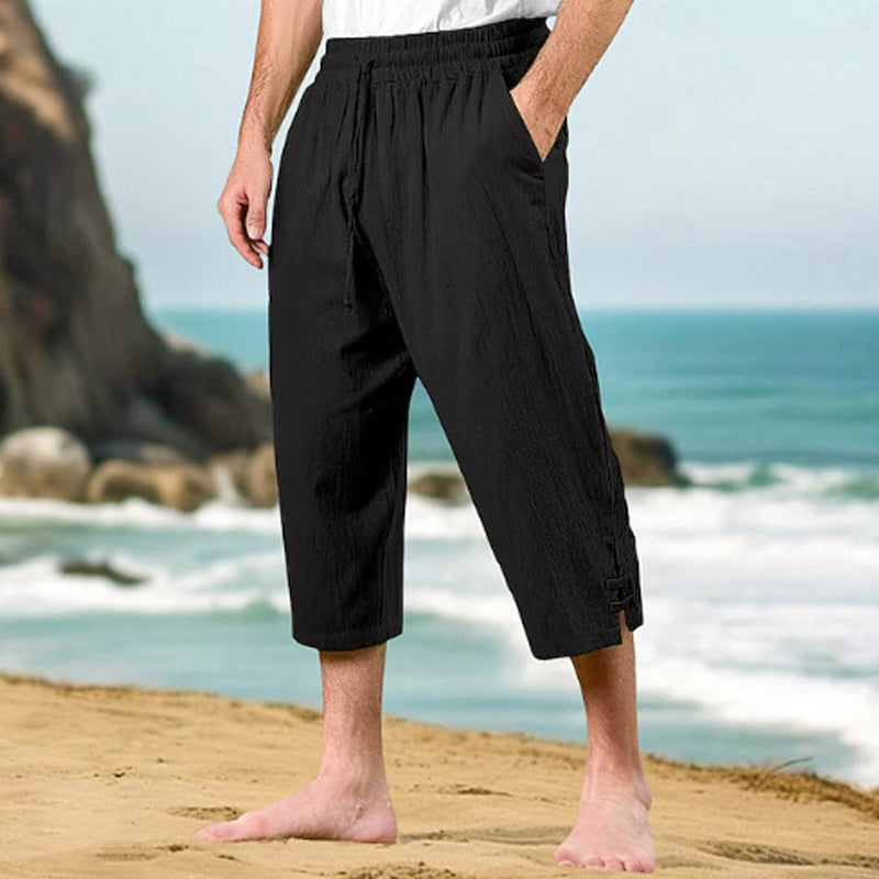 Emilio – 3/4 Freizeithose Herren Leinen Baumwolle Elastisch