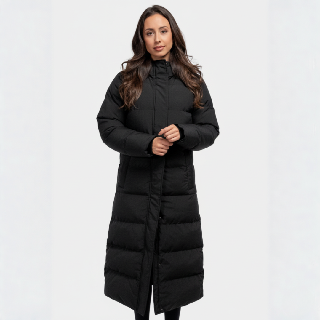 Odelia - Lange Damen Winter Pufferjacke warm & leicht