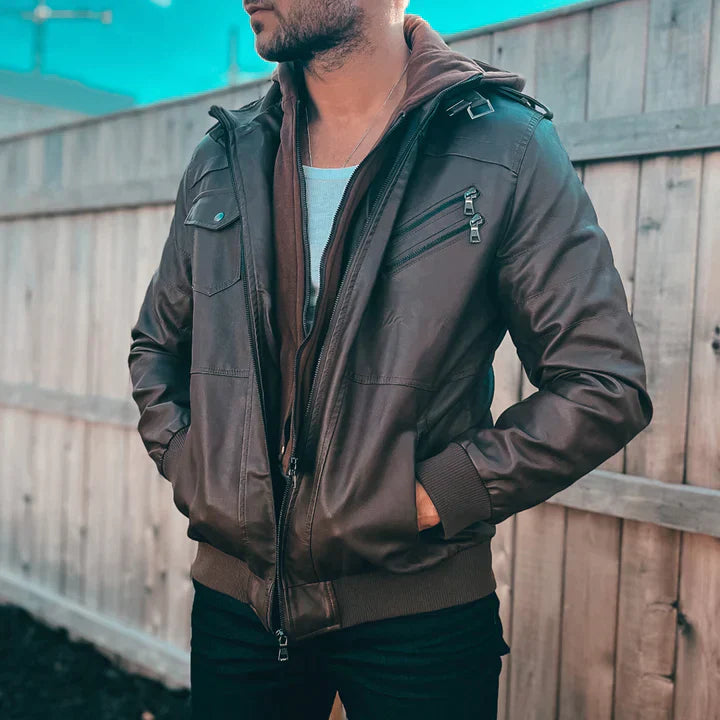 Klemens - Herren Leder Motorradjacke Biker Stil