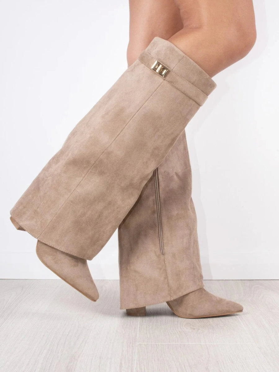Olga – Elegante Damenstiefel Mit Goldenen Akzenten