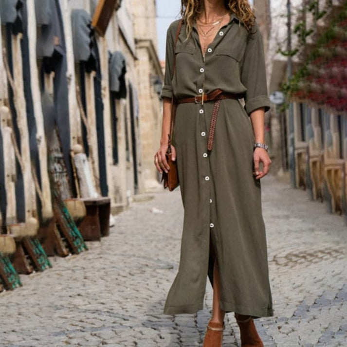 Birgit - Elegantes Sommerkleid mit Taillengürtel