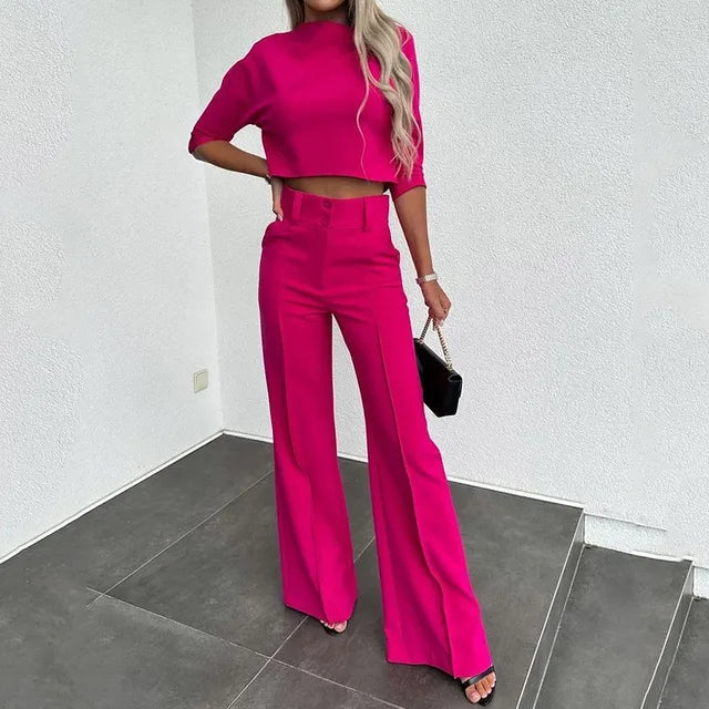 Nina – Damen Zweiteiler Elegant Freizeit Look Zeitlos