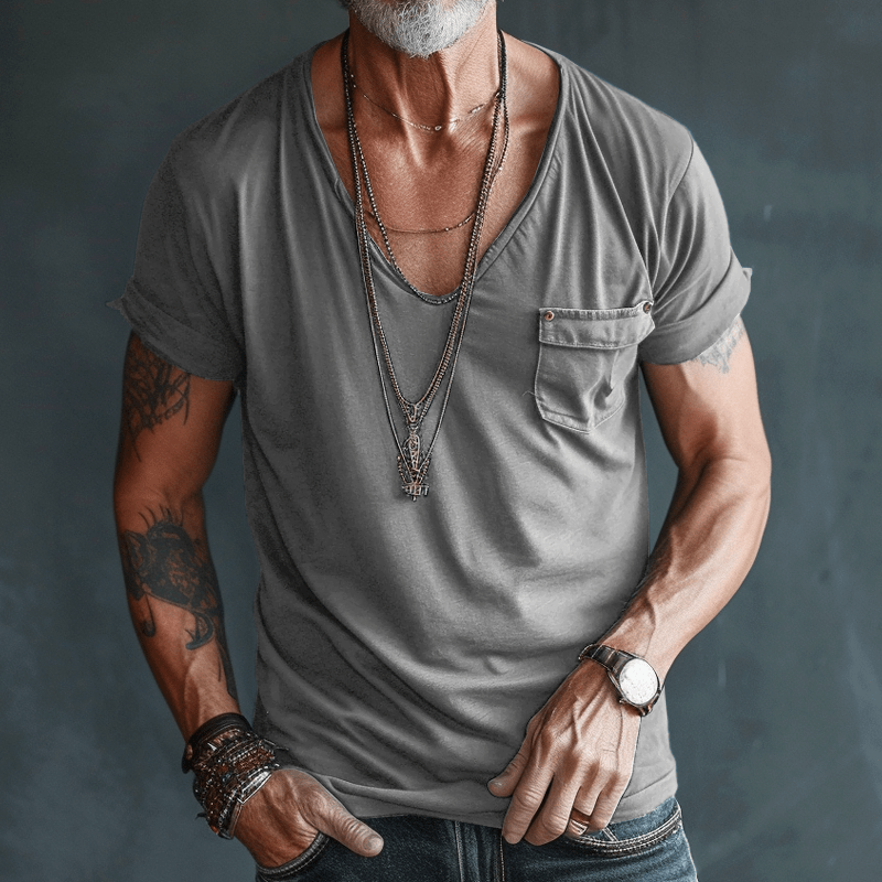 Friedrich – Herren T-Shirt V-Ausschnitt Kämmerstoff Sommer