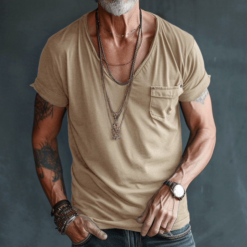 Friedrich – Herren T-Shirt V-Ausschnitt Kämmerstoff Sommer