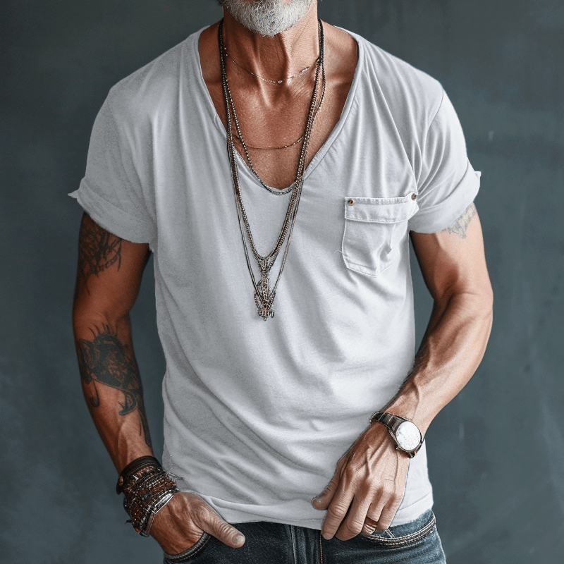 Friedrich – Herren T-Shirt V-Ausschnitt Kämmerstoff Sommer
