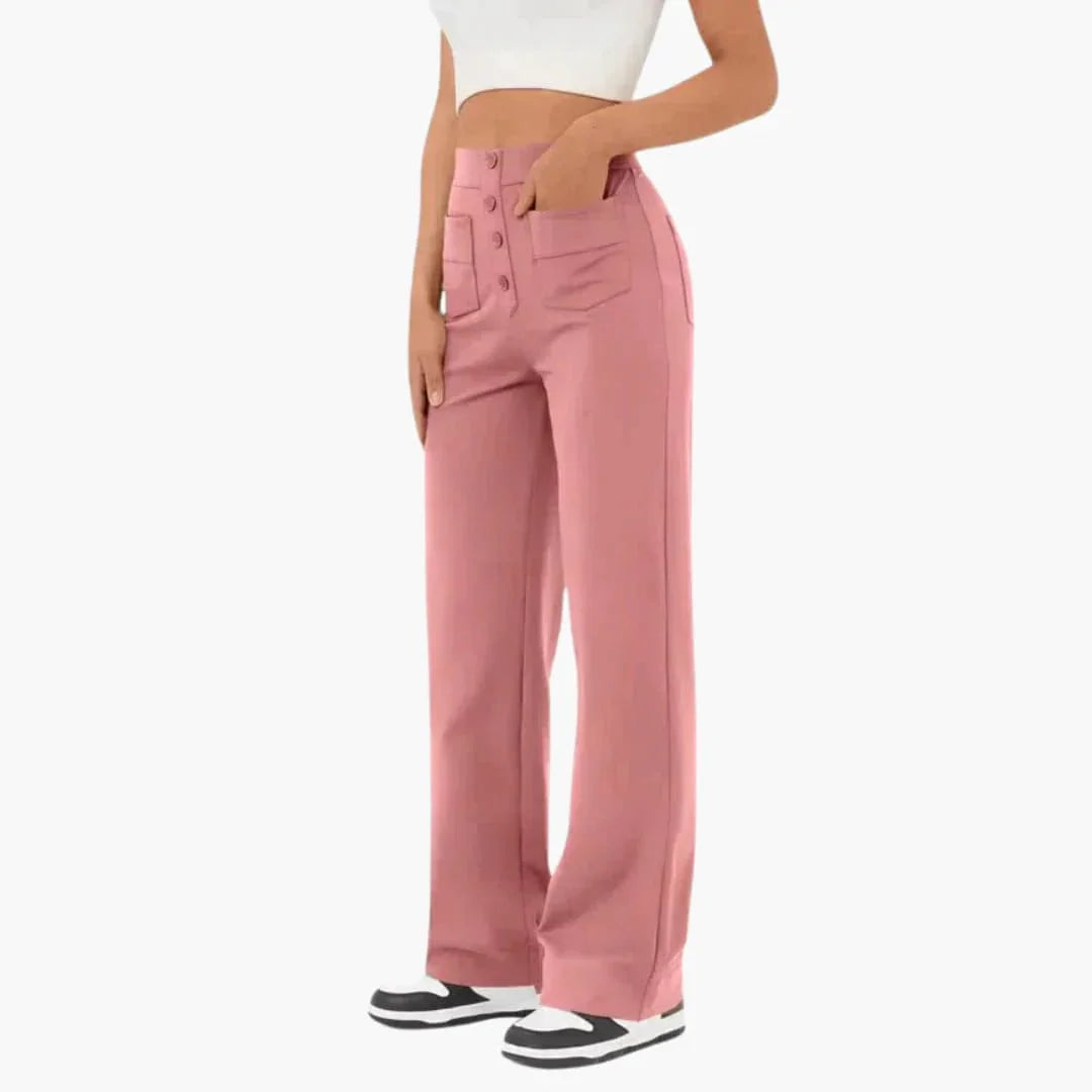 Marietta - Hohe Taille Stoffhose Damen Elegant