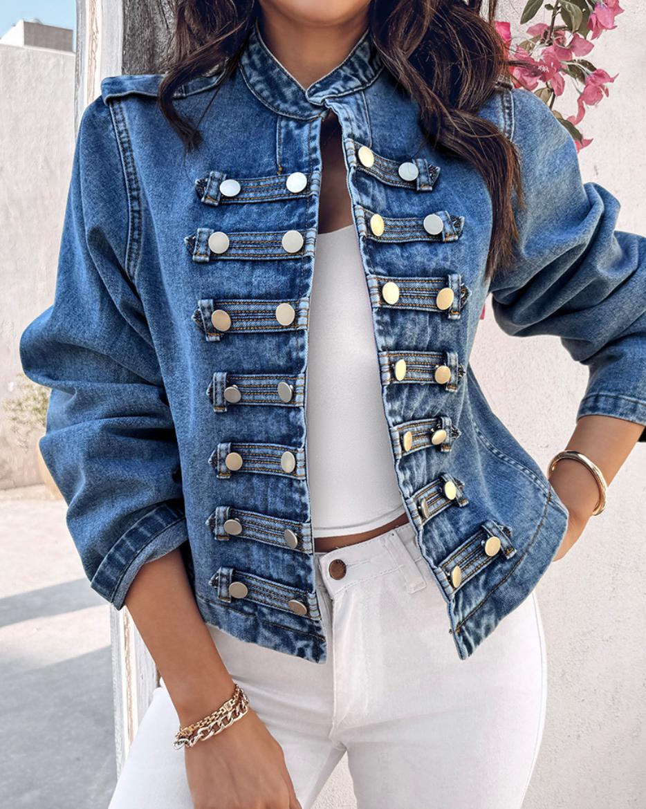 Hilla – Denim Long Sleeve Übergangsjacke für Damen