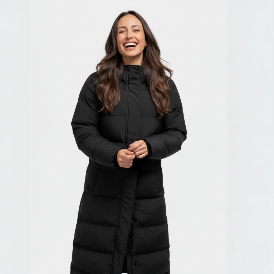 Odelia - Lange Damen Winter Pufferjacke warm & leicht