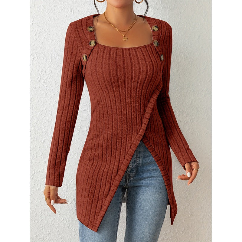 Mireia - Off-Shoulder Strickpullover mit Schlitz