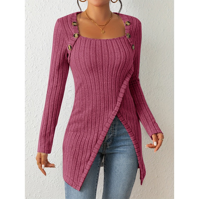 Mireia - Off-Shoulder Strickpullover mit Schlitz