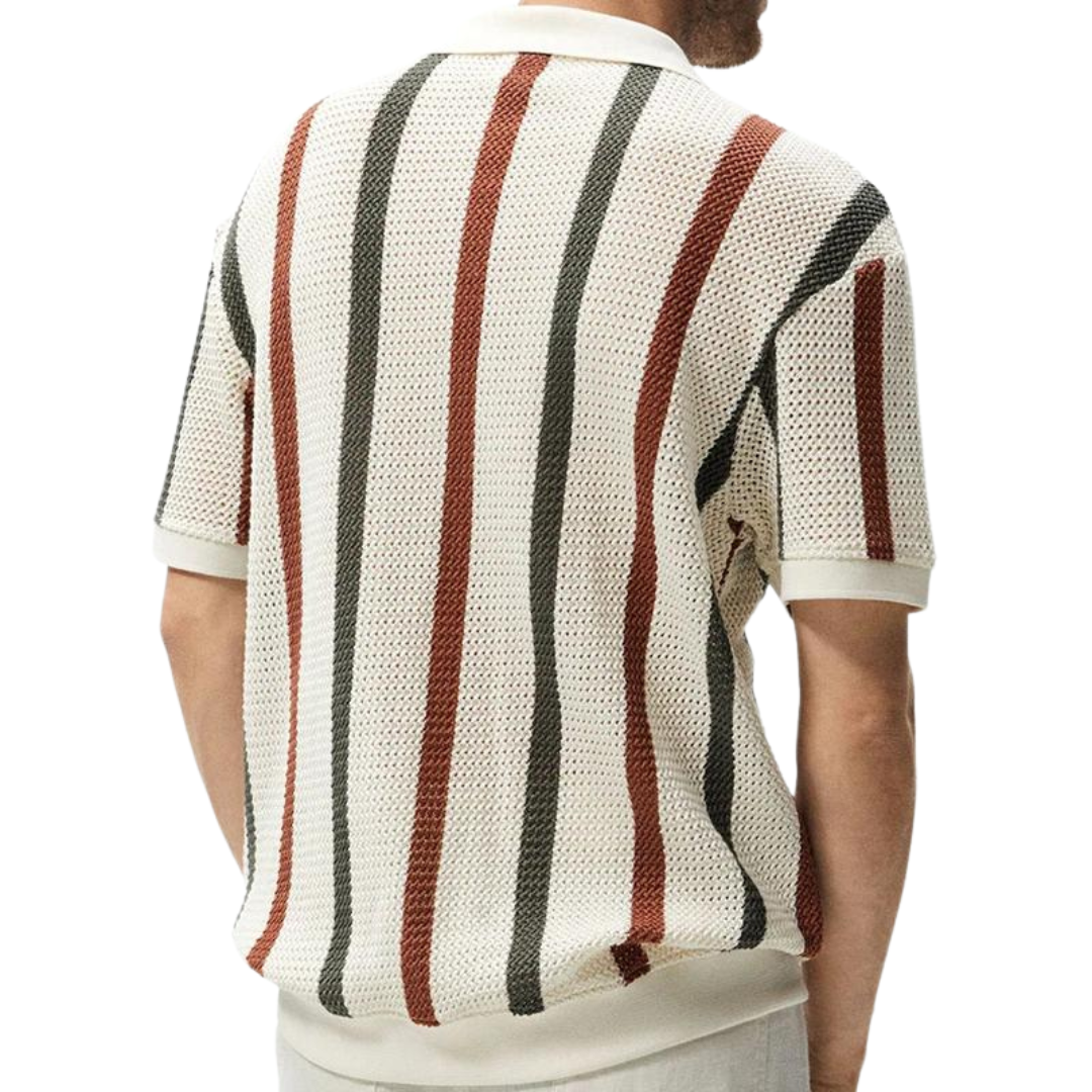 Oliver – Gestreiftes Komfort Poloshirt Herren Lässig Sommer
