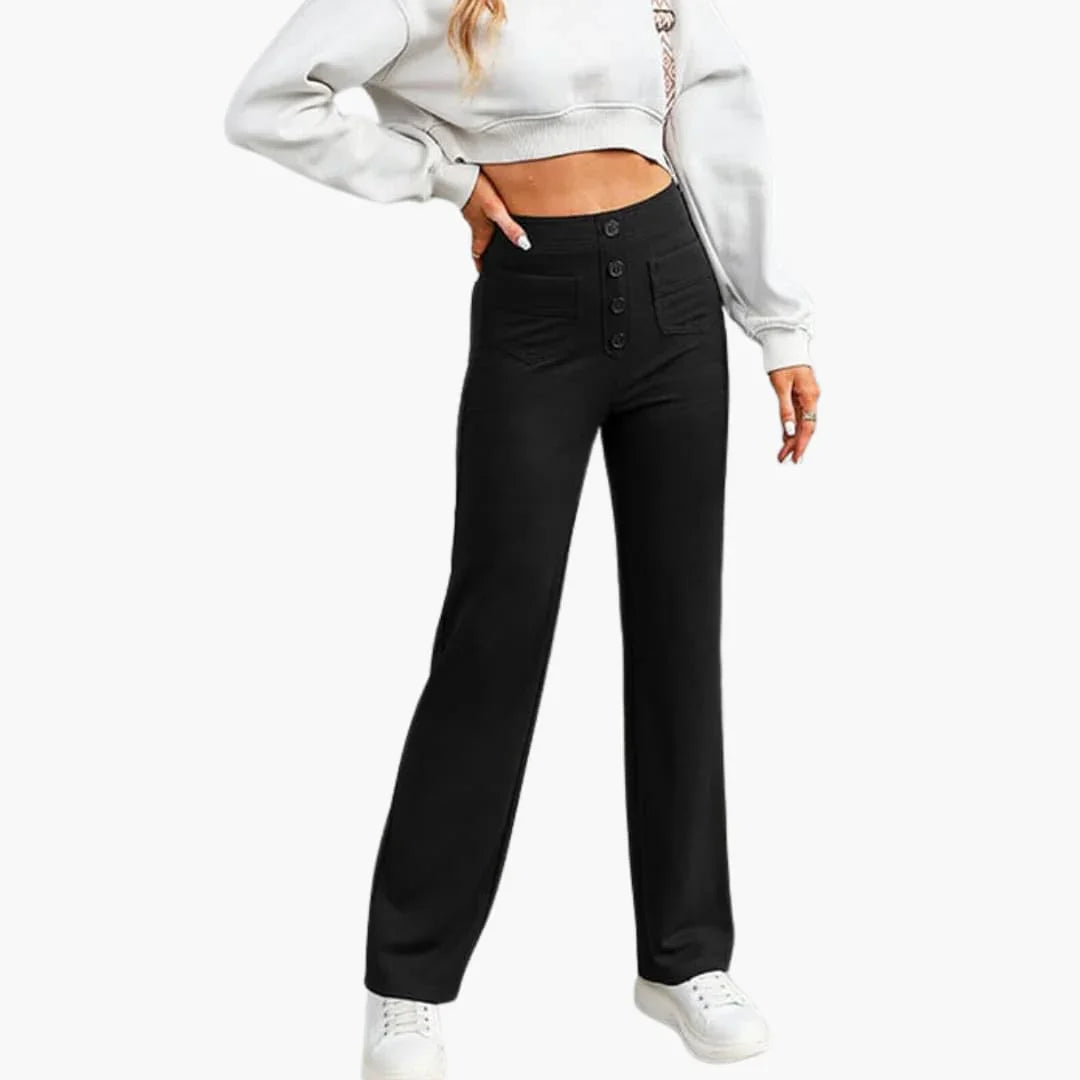 Marietta - Hohe Taille Stoffhose Damen Elegant