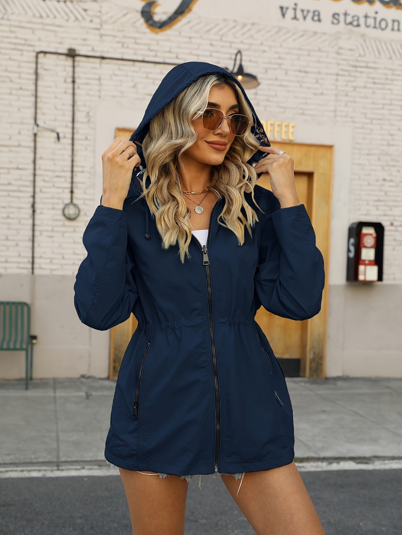 Carlotta - Damen Sommerjacke Blütenprint Mit Kapuze