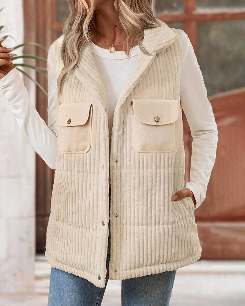 Luisa – Gefütterte Damenweste mit Kragen Winterlook