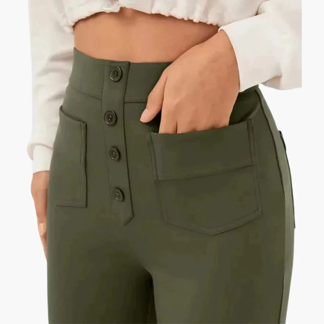 Marietta - Hohe Taille Stoffhose Damen Elegant