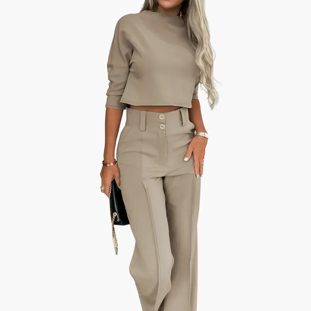 Maja - Crop Top Zweiteiler Set Damen Modern