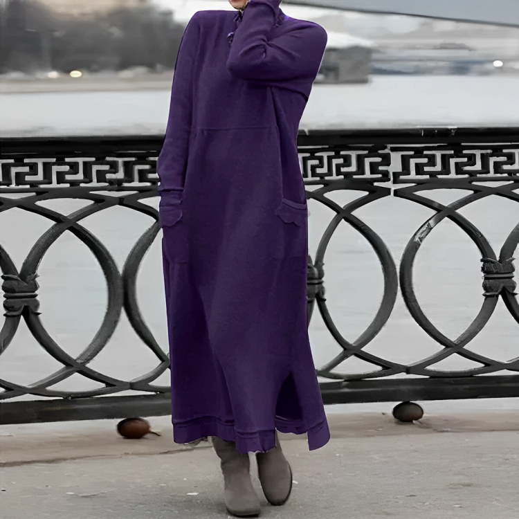 Celina - Warme Bequeme Winter Damenkleid