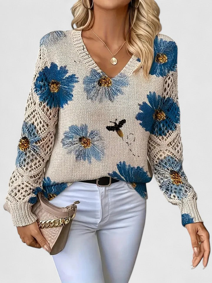 Ariane – Eleganter Pullover Mit Blumendruck