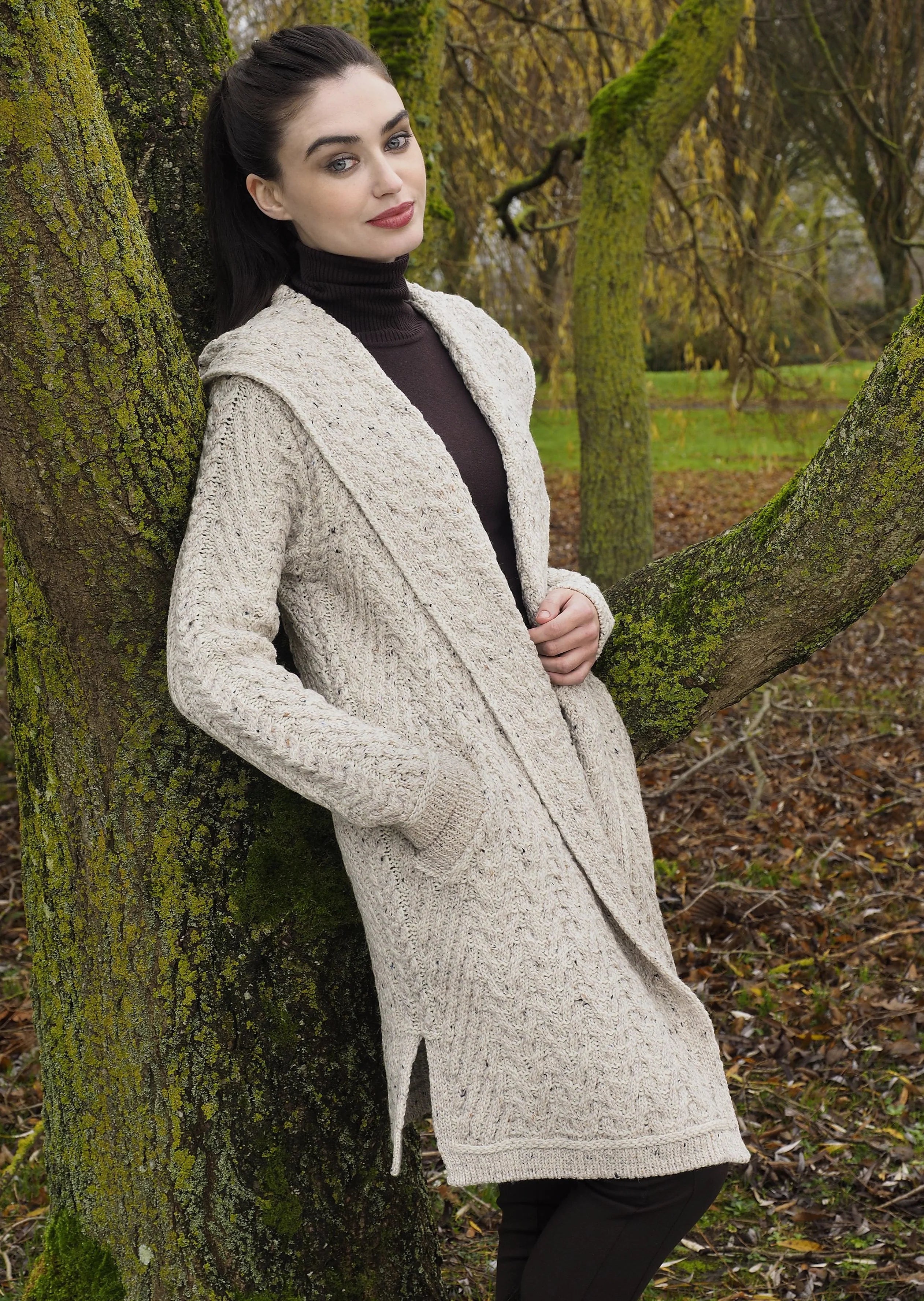 Bellina – Warmer Shawl-Hooded Aran Cardigan für Damen