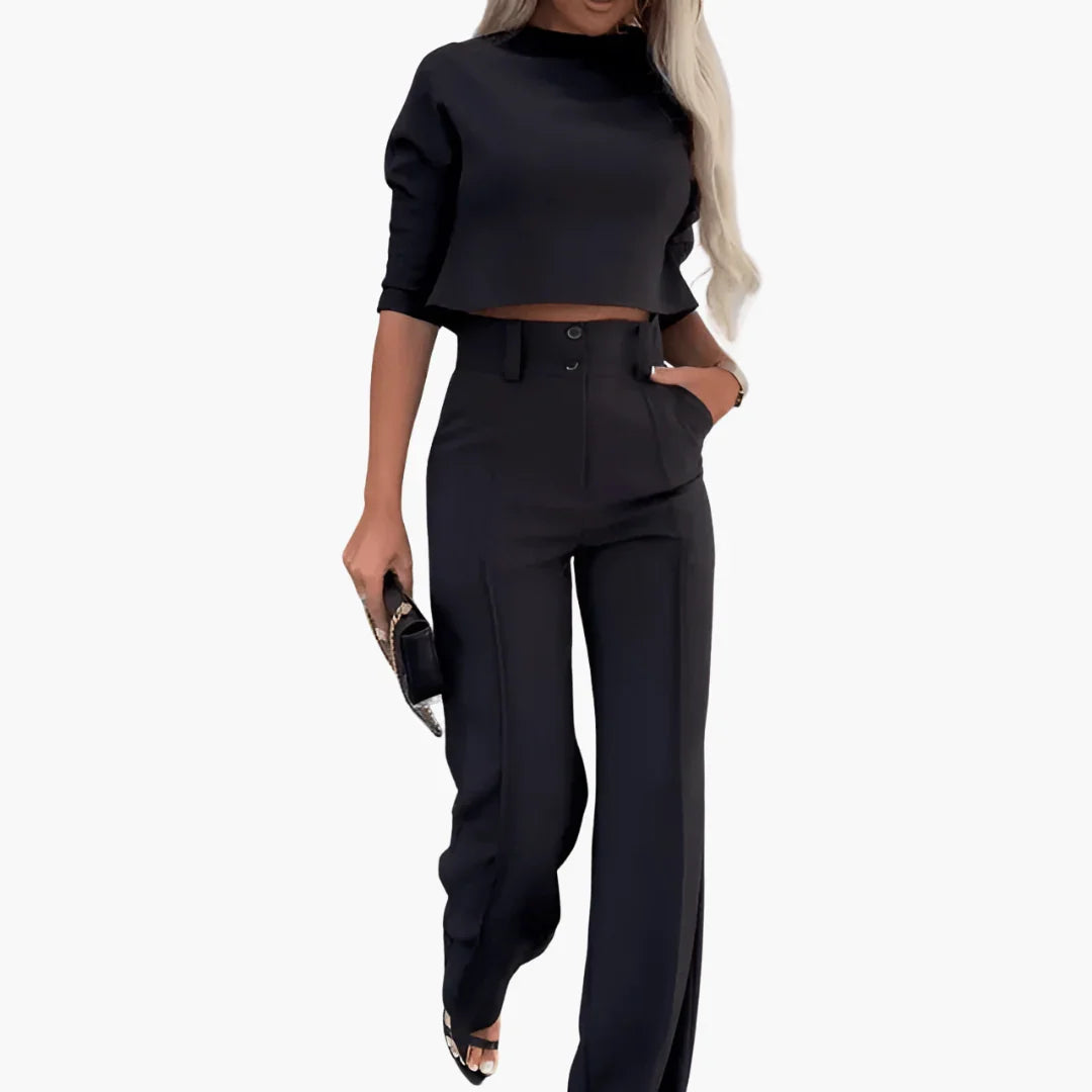 Maja - Crop Top Zweiteiler Set Damen Modern