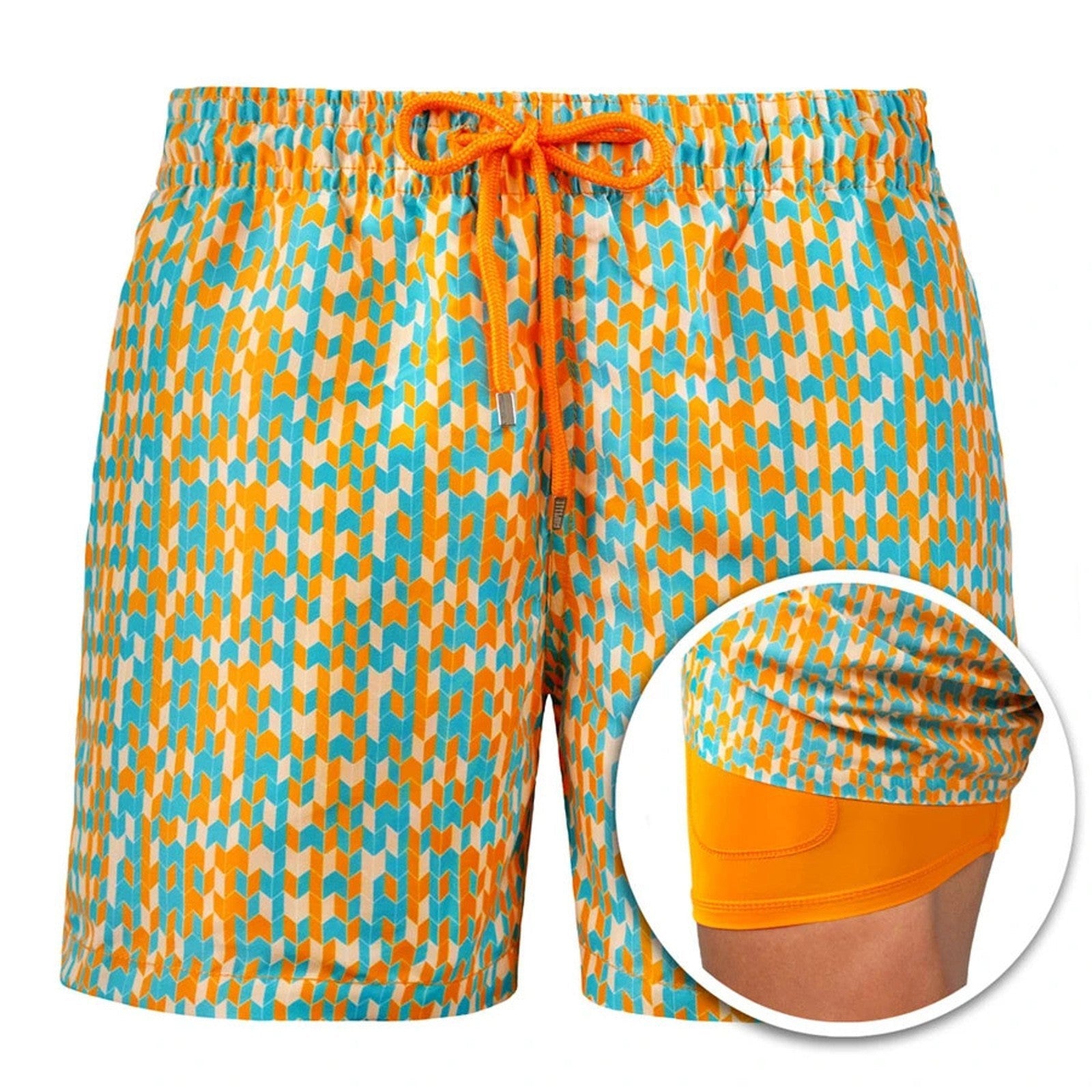 Leon – Badeshorts Herren Innenfutter Kordelzug Sommer Look