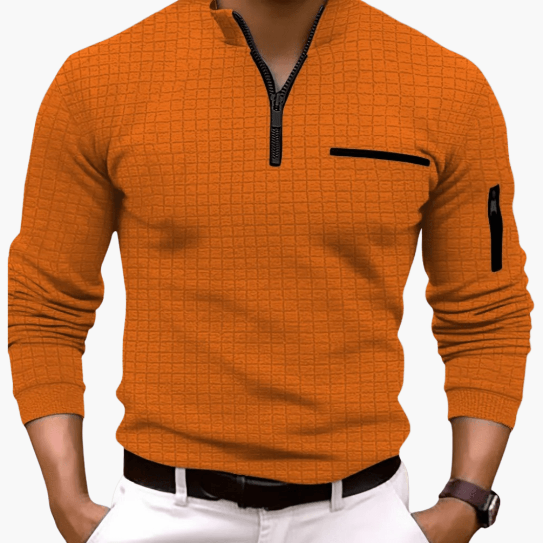 Micha - Herren Pullover mit Reißverschluss Lässiger Sweatshirt