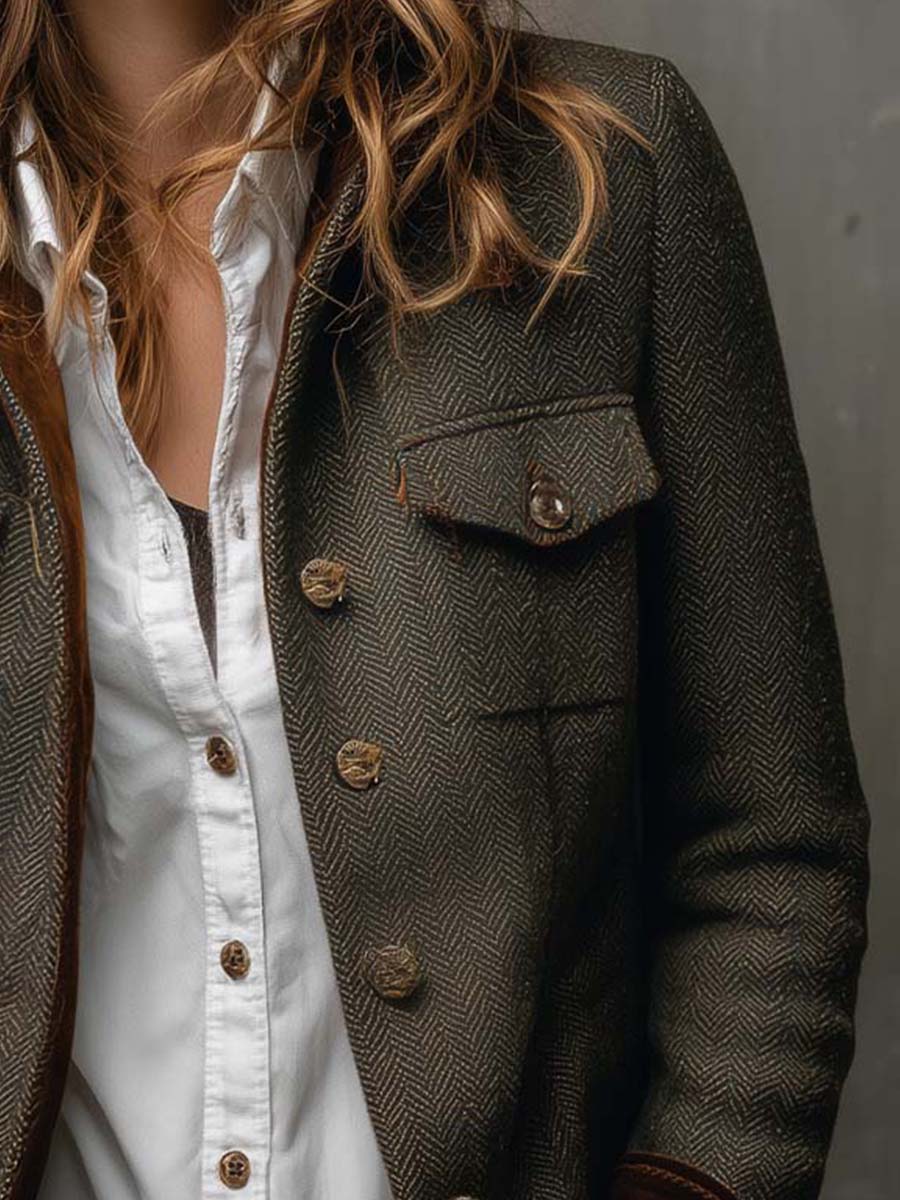 Fenna - Herbstliche Langarm Jacke mit Kragen