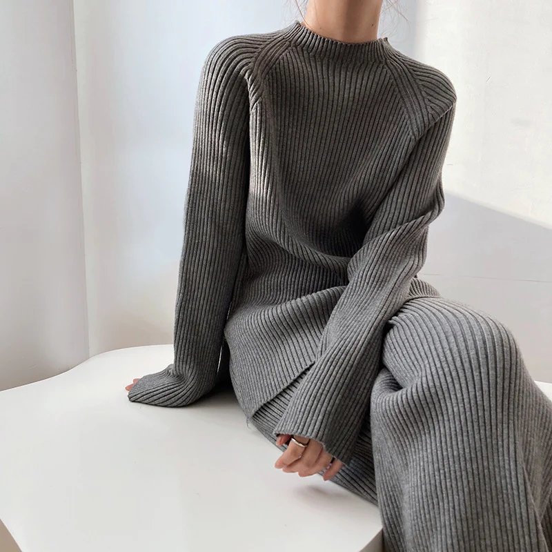 Nora – Zweiteiliges Damen Set Gestrickt Lässig Elegant