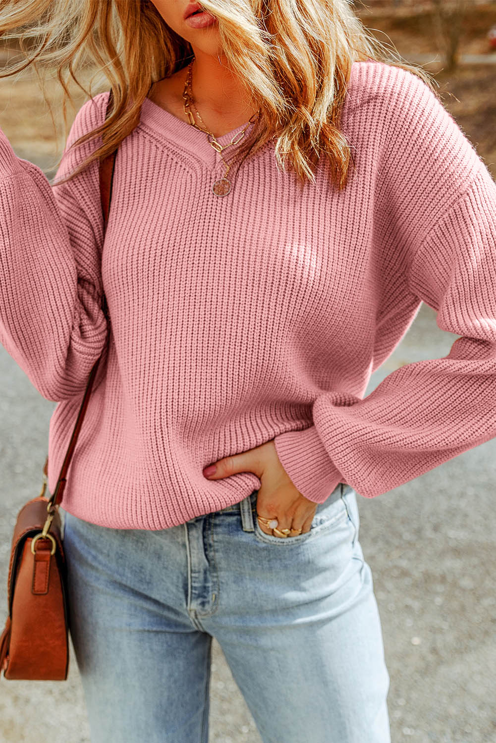 Magda – Weicher rosa Pullover Damen Elegant