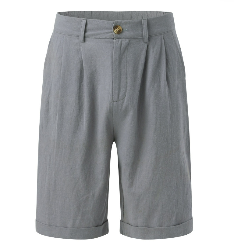 Ewald – Leinen Shorts Herren Bundfalte Sommer Lässig