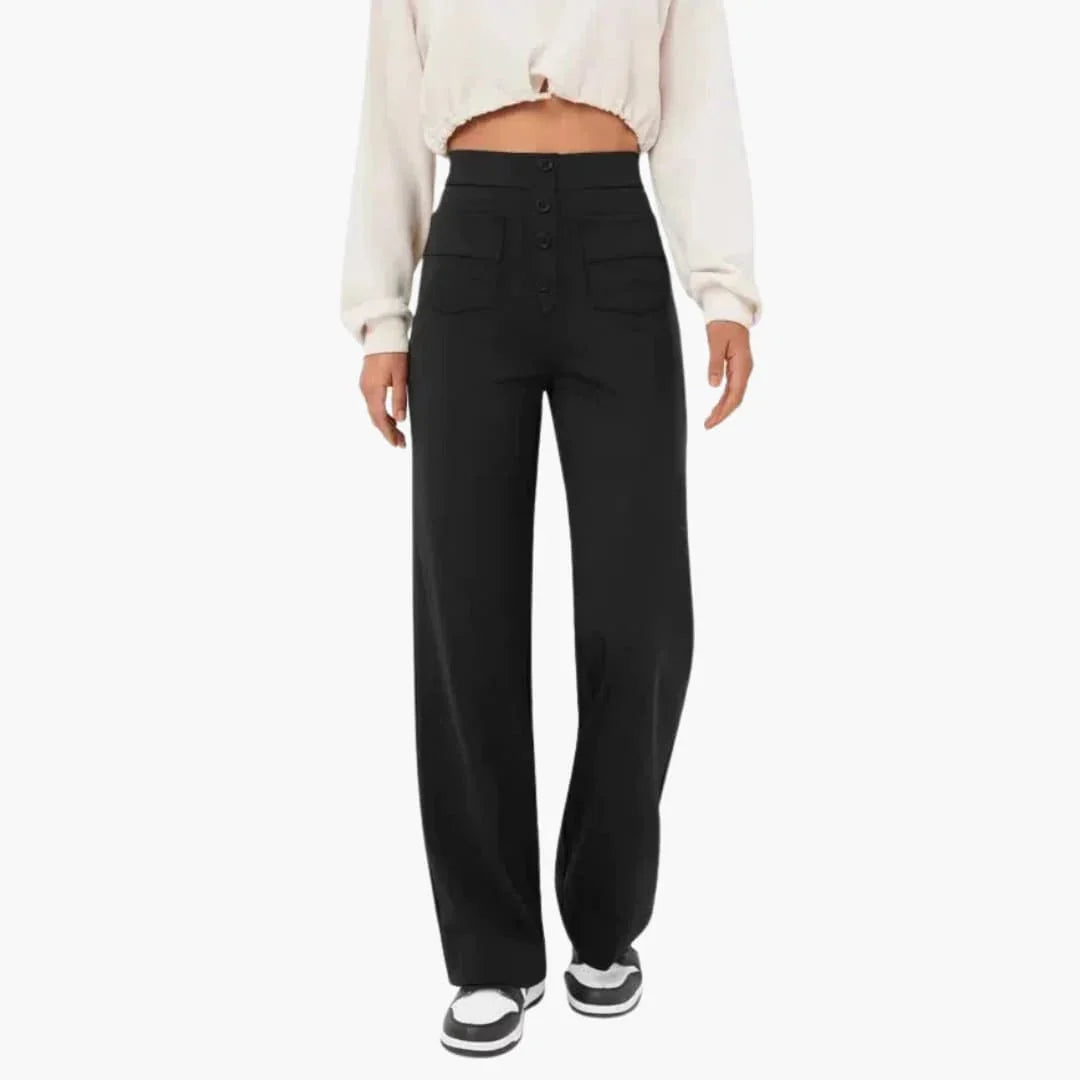 Marietta - Hohe Taille Stoffhose Damen Elegant