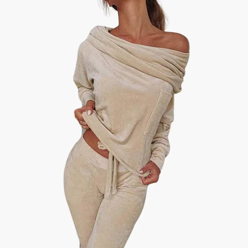Nikita - Schulterfreies Damen Zweiteiler Lounge Set