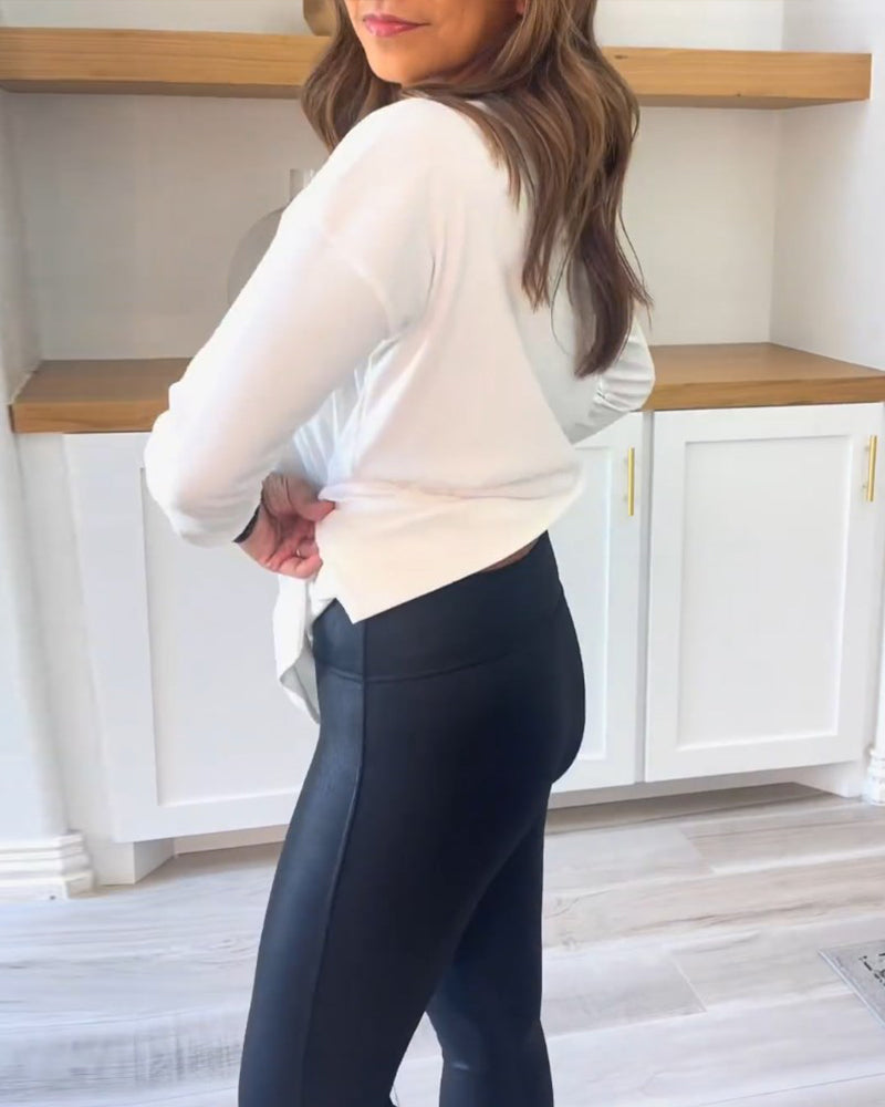 Bärbel – Schlichtes Oberteil mit langen Ärmeln