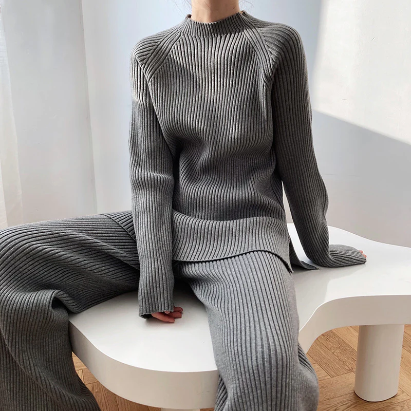 Nora – Zweiteiliges Damen Set Gestrickt Lässig Elegant