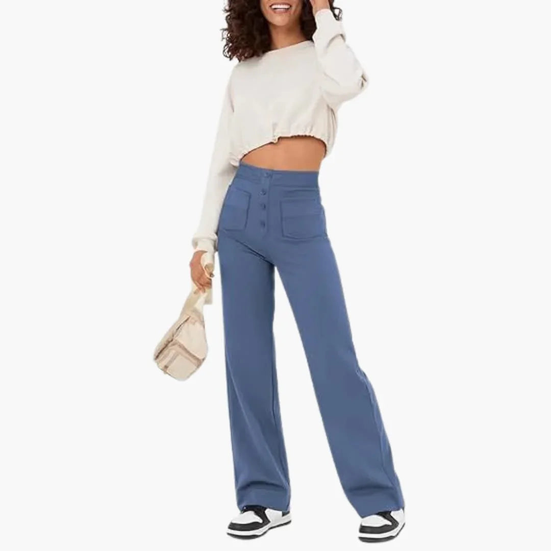 Marietta - Hohe Taille Stoffhose Damen Elegant