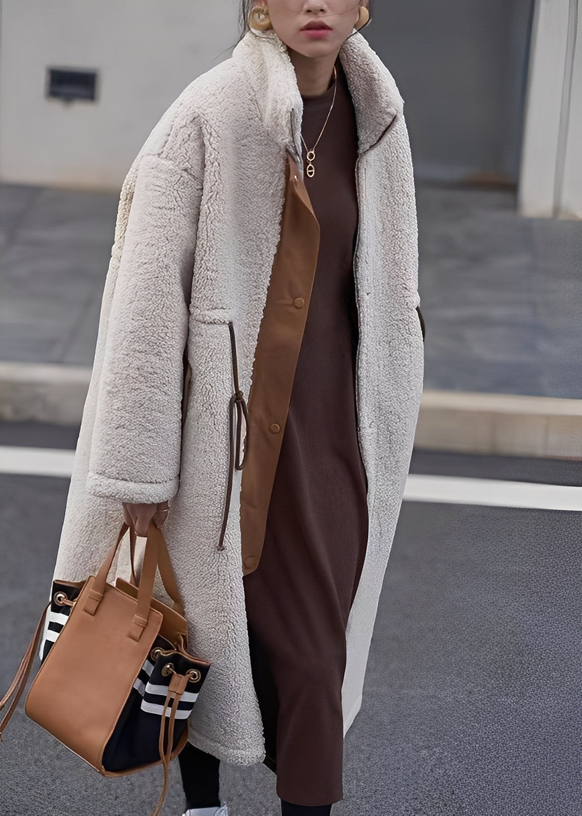 Jesina - Bequemer lockerer Wollmantel für Damen